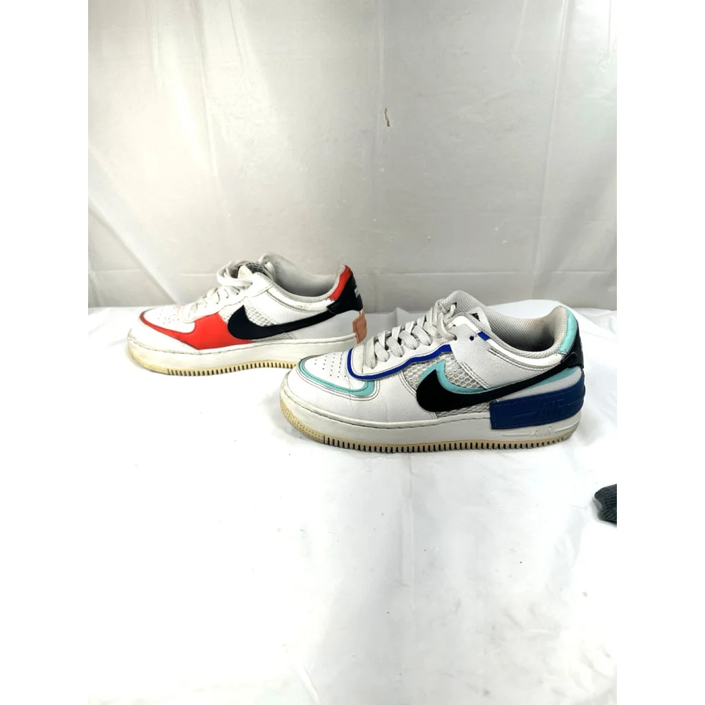 Nike Air Force 1 Shadow Women's 7 White/Multi-Color Pink Blue Shoes DH1965-100